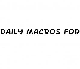 daily macros for weight loss