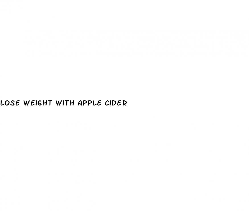lose weight with apple cider