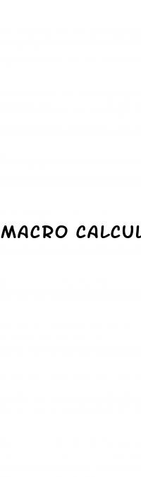 macro calculator weight loss
