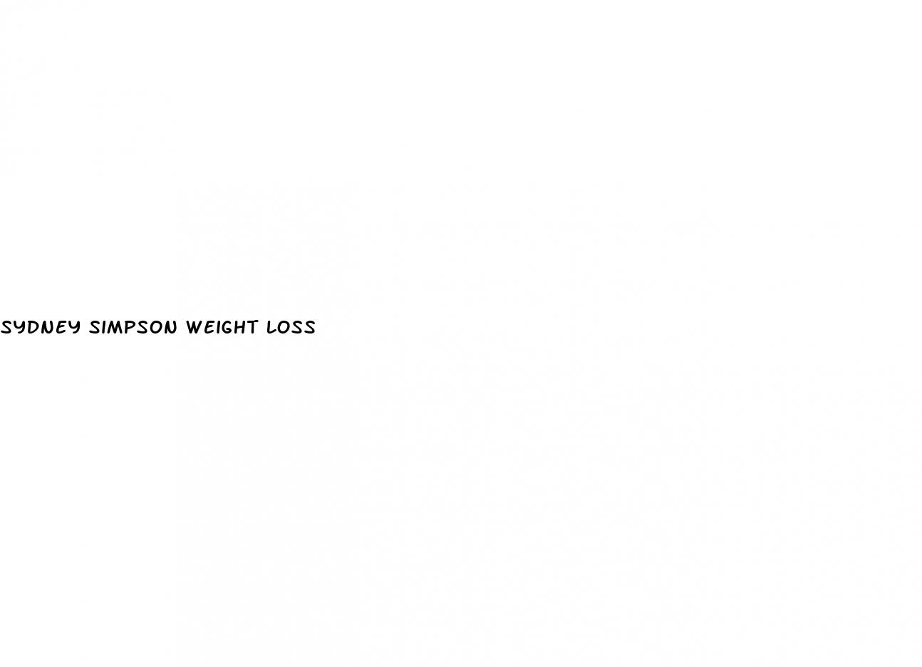 sydney simpson weight loss