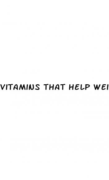vitamins that help weight loss