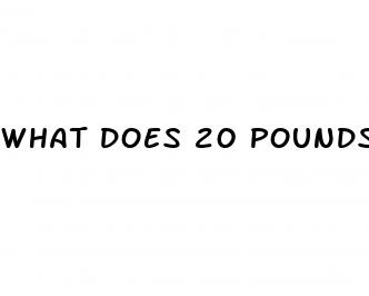 what does 20 pounds of weight loss look like