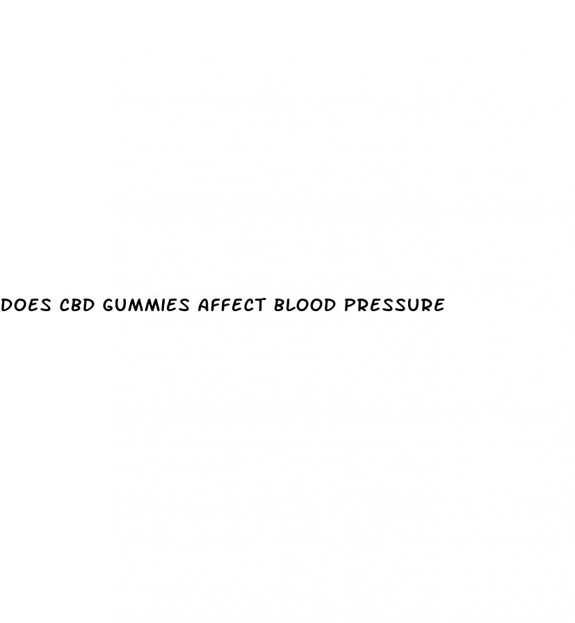 does cbd gummies affect blood pressure