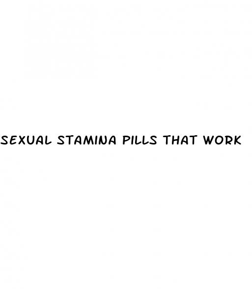 sexual stamina pills that work