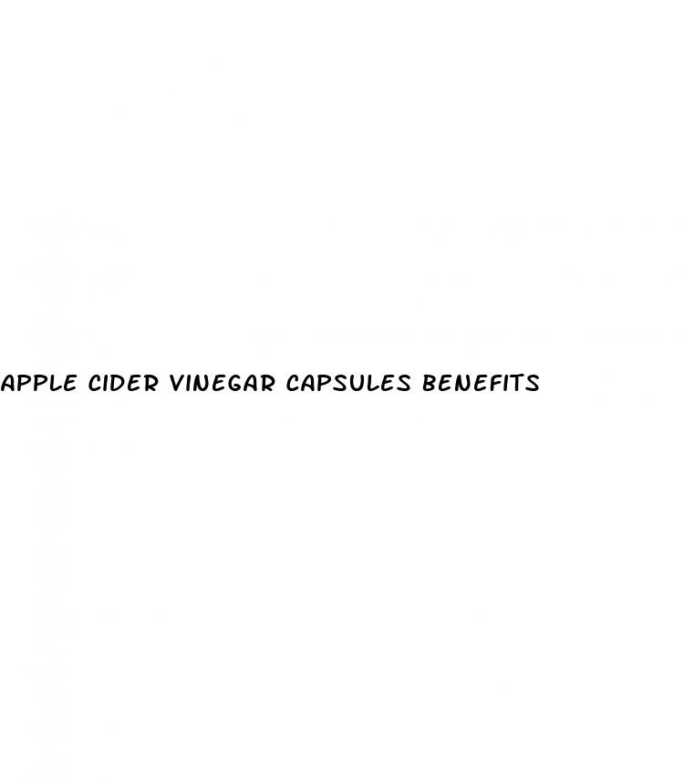 apple cider vinegar capsules benefits