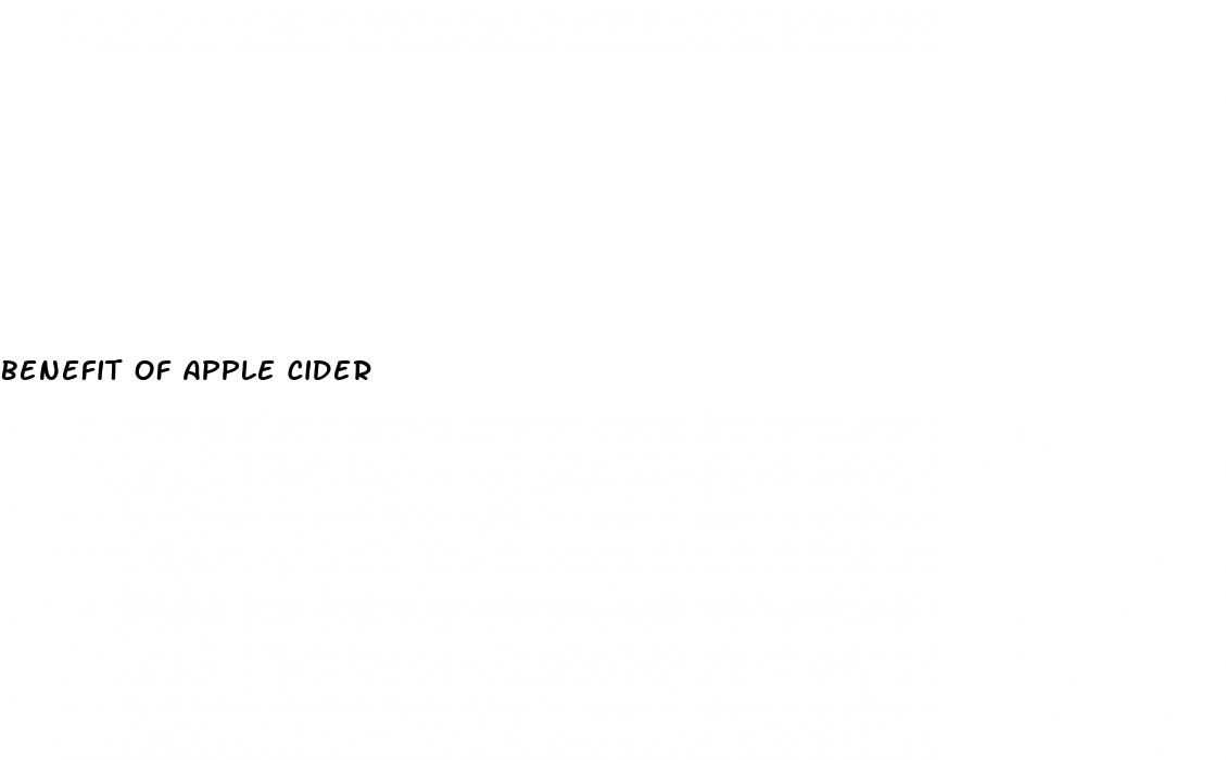 benefit of apple cider