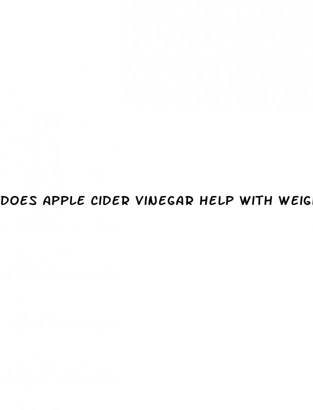 does apple cider vinegar help with weight loss