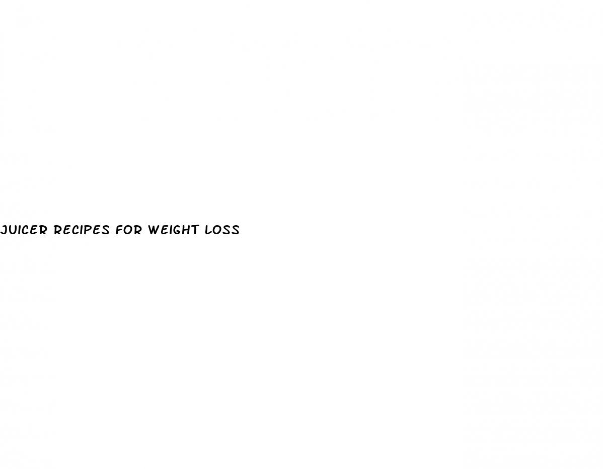 juicer recipes for weight loss