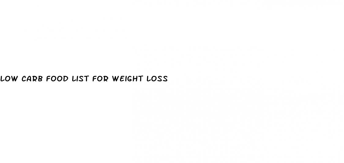 low carb food list for weight loss