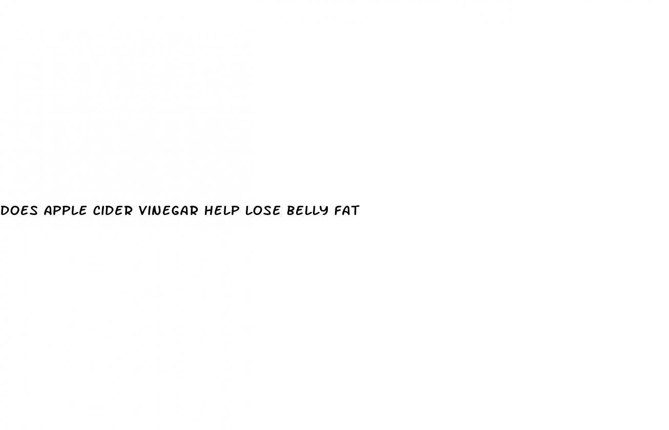 does apple cider vinegar help lose belly fat