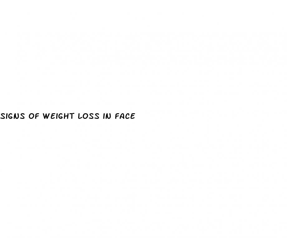 signs of weight loss in face