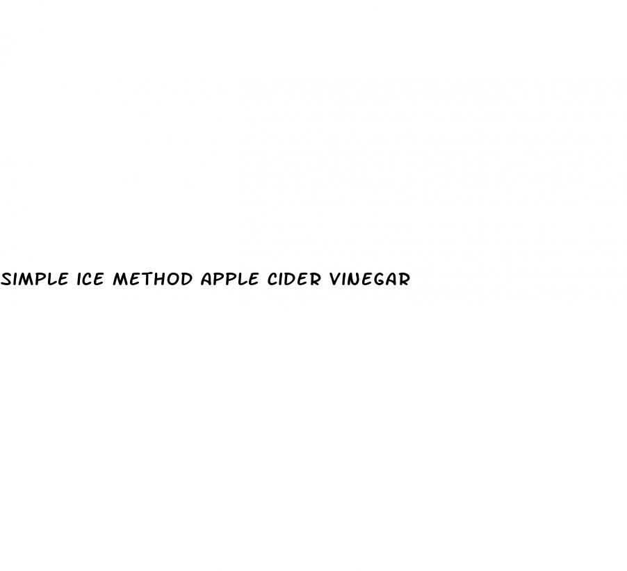 simple ice method apple cider vinegar