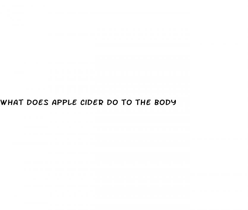 what does apple cider do to the body