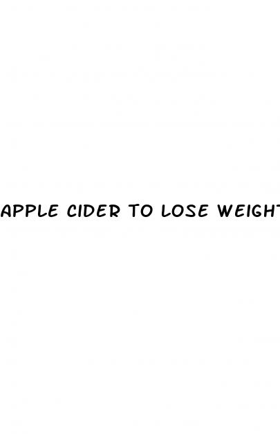apple cider to lose weight