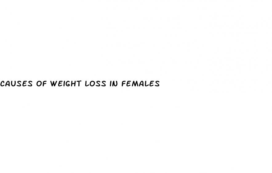 causes of weight loss in females
