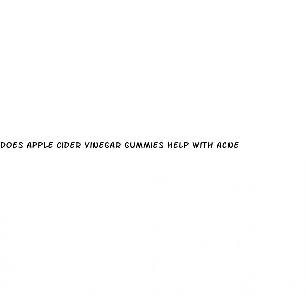 does apple cider vinegar gummies help with acne