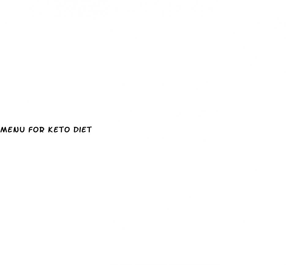 menu for keto diet
