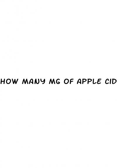 how many mg of apple cider vinegar