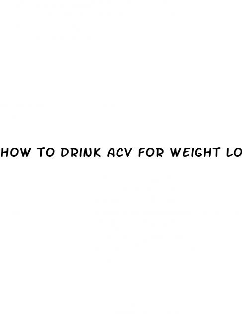 how to drink acv for weight loss