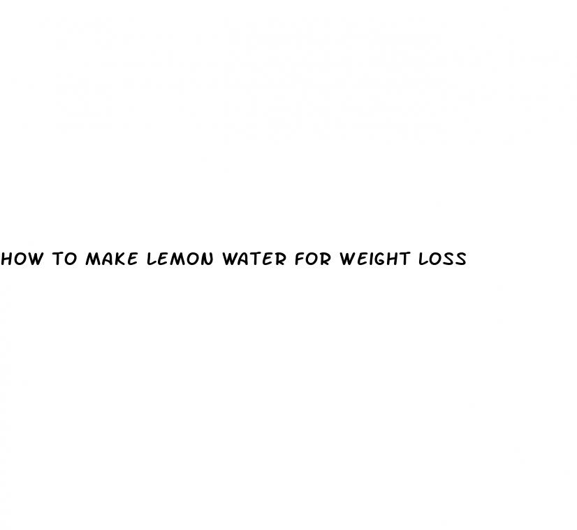 how to make lemon water for weight loss