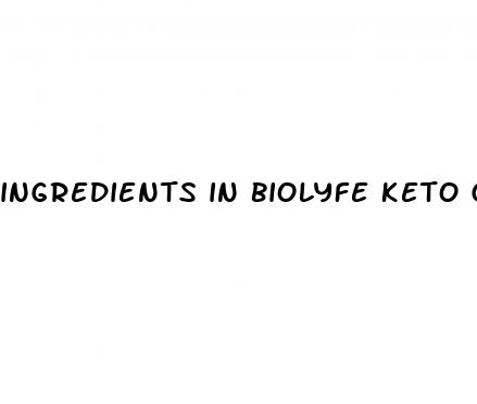ingredients in biolyfe keto gummies