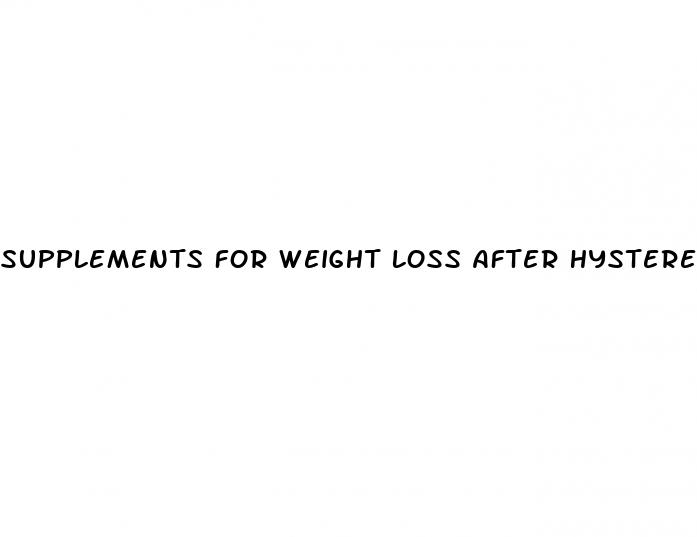 supplements for weight loss after hysterectomy