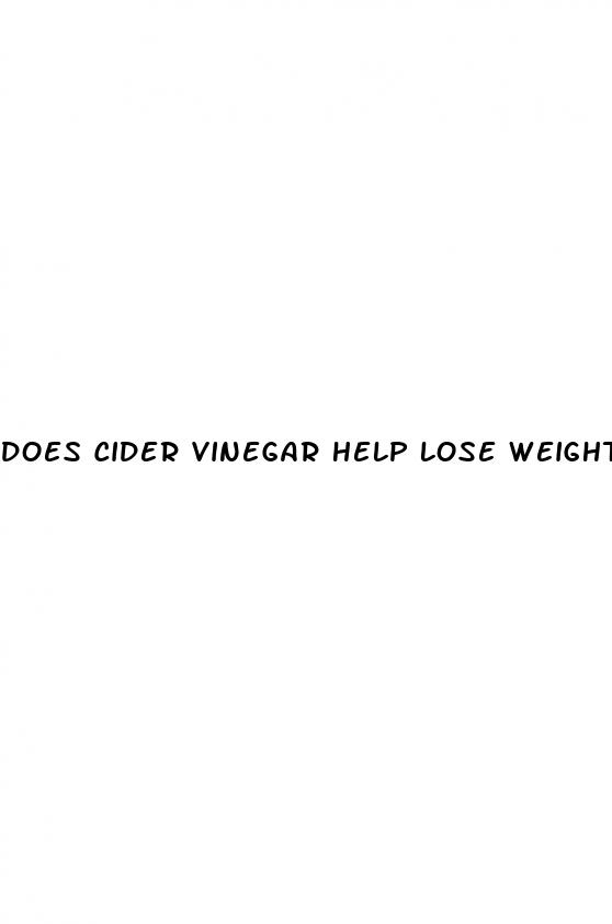 does cider vinegar help lose weight