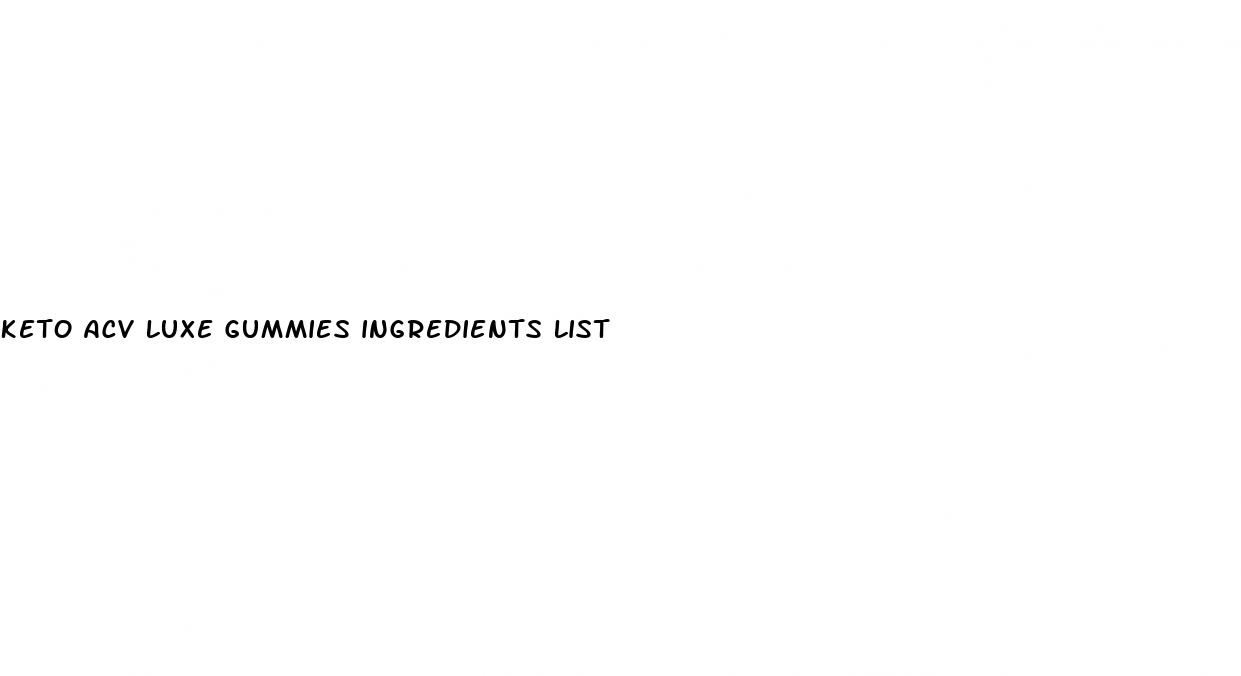 keto acv luxe gummies ingredients list