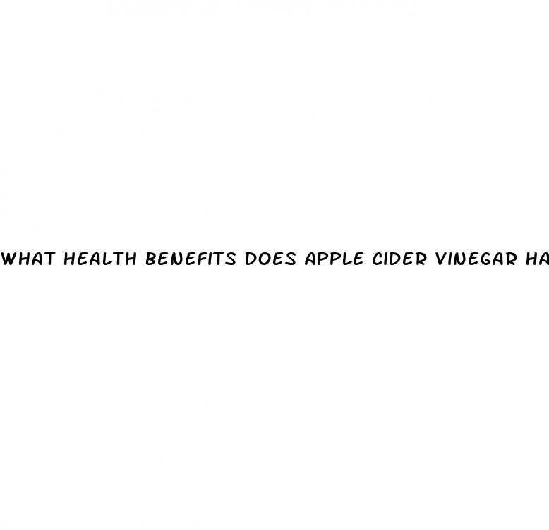 what health benefits does apple cider vinegar have