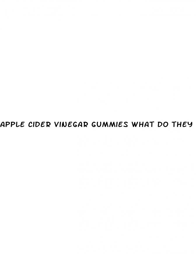 apple cider vinegar gummies what do they do