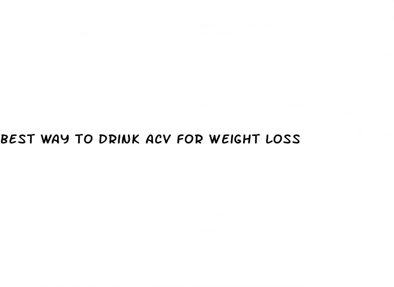 best way to drink acv for weight loss