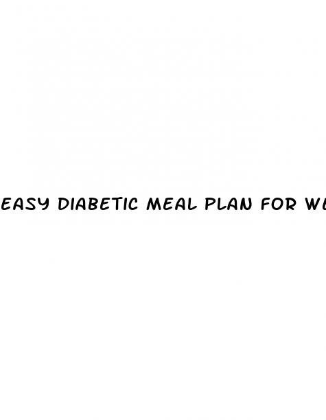 easy diabetic meal plan for weight loss
