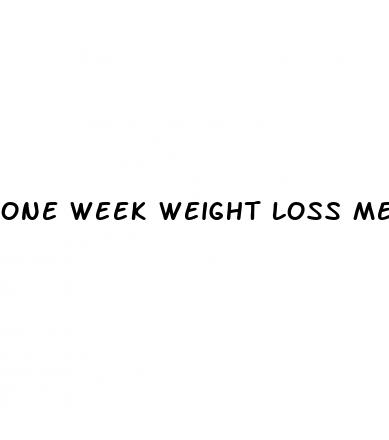 one week weight loss meal plan