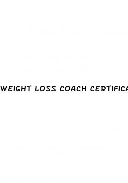 weight loss coach certification