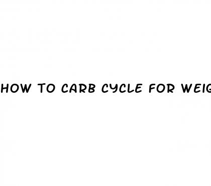 how to carb cycle for weight loss