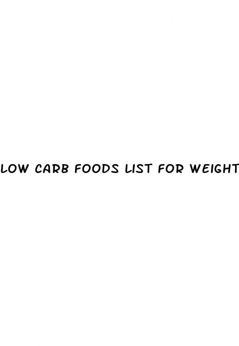 low carb foods list for weight loss