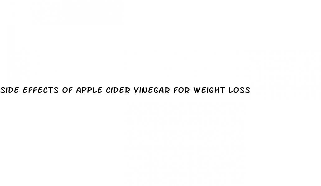 side effects of apple cider vinegar for weight loss