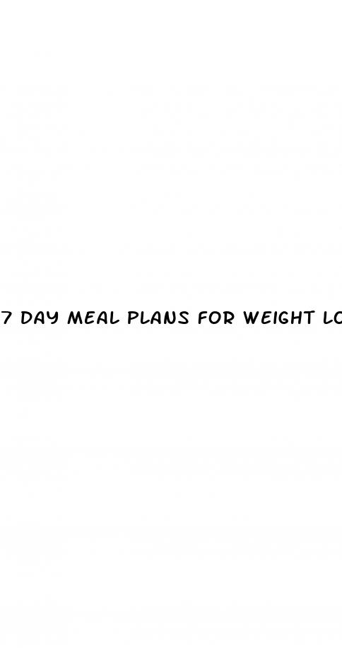 7 day meal plans for weight loss