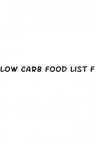 low carb food list for weight loss
