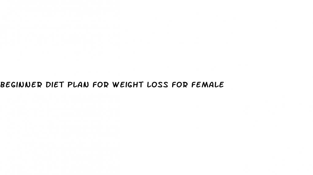 beginner diet plan for weight loss for female