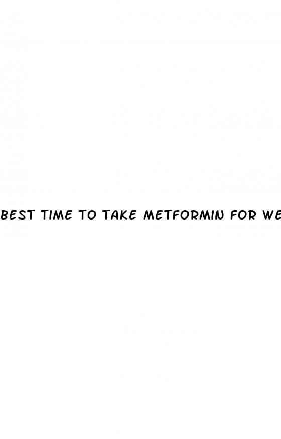 best time to take metformin for weight loss
