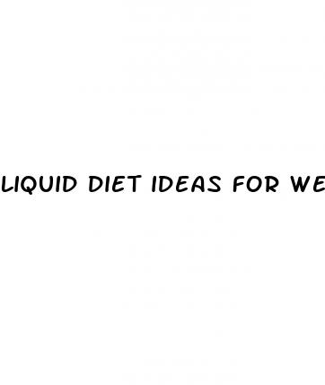 liquid diet ideas for weight loss