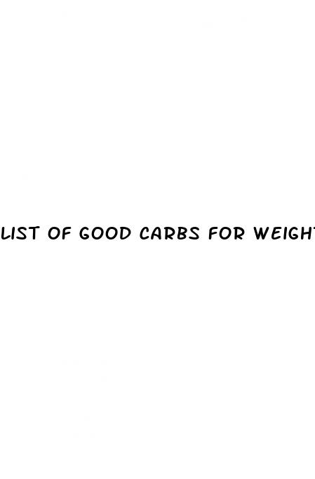 list of good carbs for weight loss