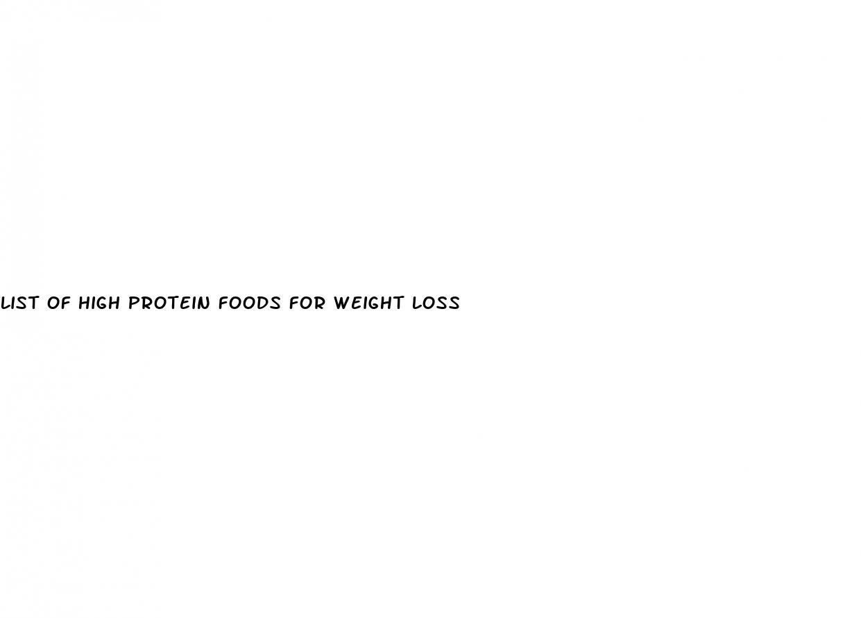 list of high protein foods for weight loss