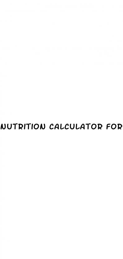 nutrition calculator for weight loss