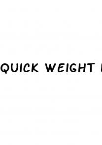 quick weight loss plan
