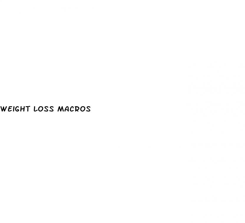 weight loss macros