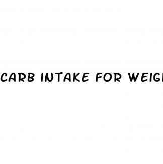carb intake for weight loss