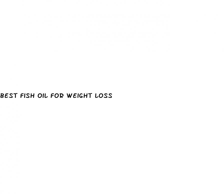 best fish oil for weight loss