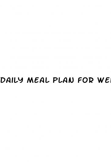 daily meal plan for weight loss